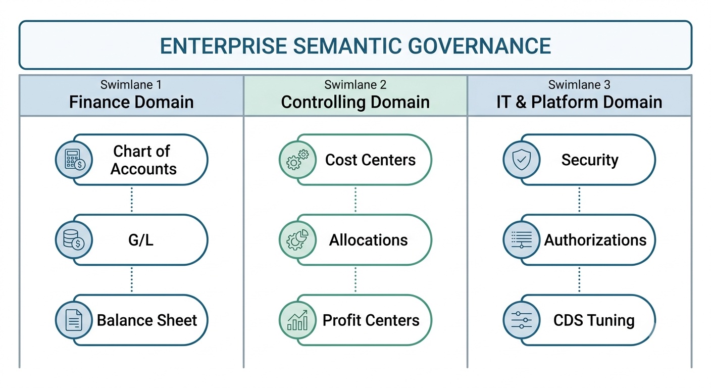 Domain governance matrix for SAP analytics architecture