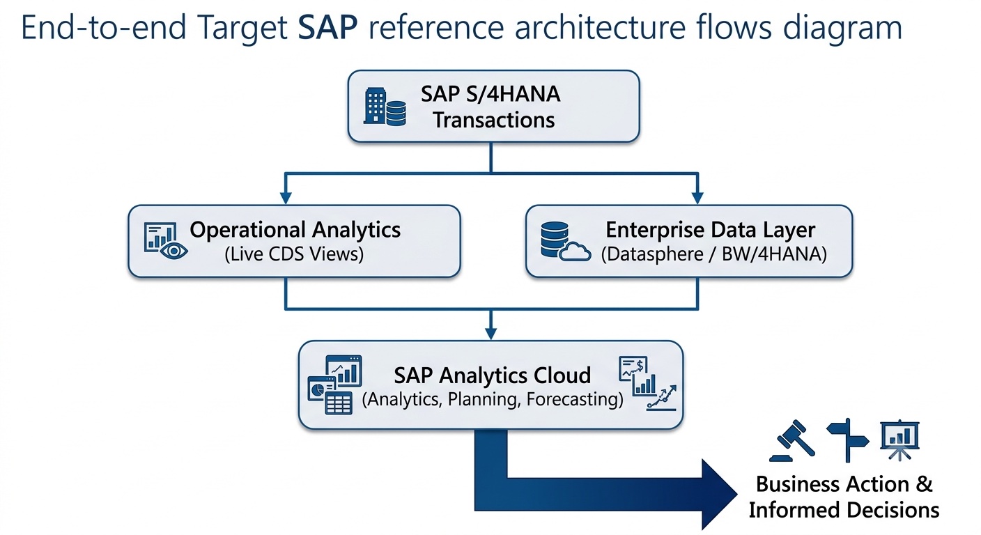 Target enterprise reference architecture for SAC and S/4HANA